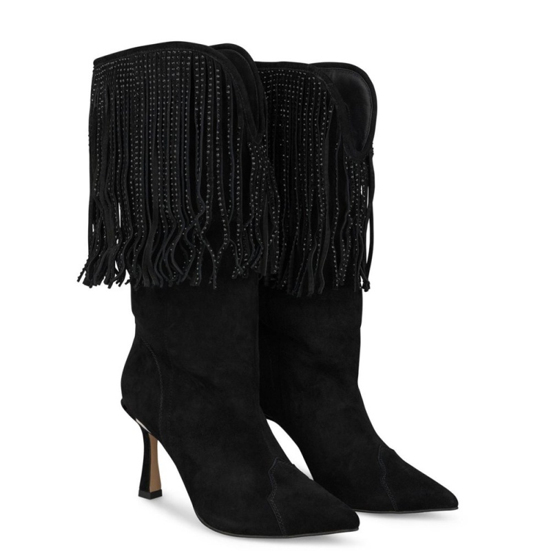 Bottes à Talons Alma En Pena Fringed Beige Femme | WFJ-74266204